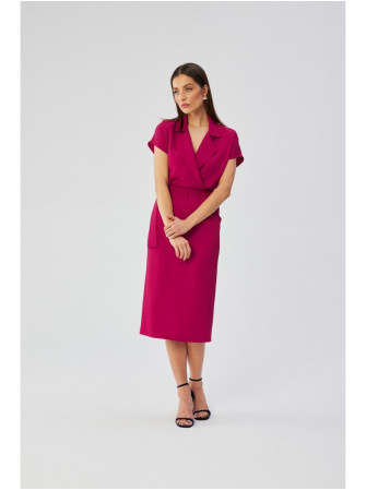 S363 Marškininė suknelė su dirželiu - slyvų