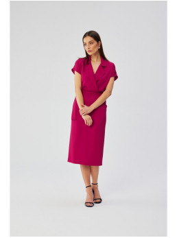 S363 Marškininė suknelė su dirželiu - slyvų