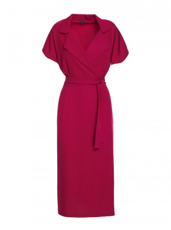 S363 Marškininė suknelė su dirželiu - slyvų