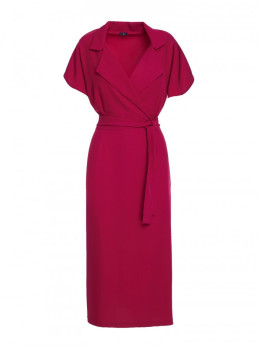 S363 Marškininė suknelė su dirželiu - slyvų