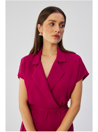 S363 Marškininė suknelė su dirželiu - slyvų