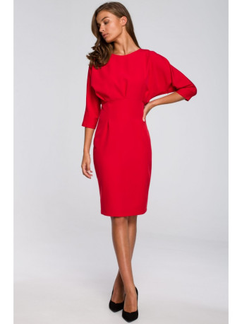 S242 Bat sleeve dress - red