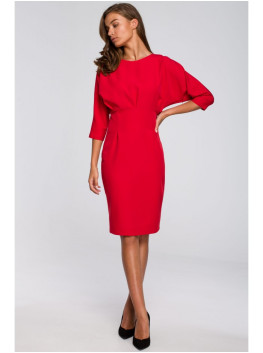 S242 Bat sleeve dress - red