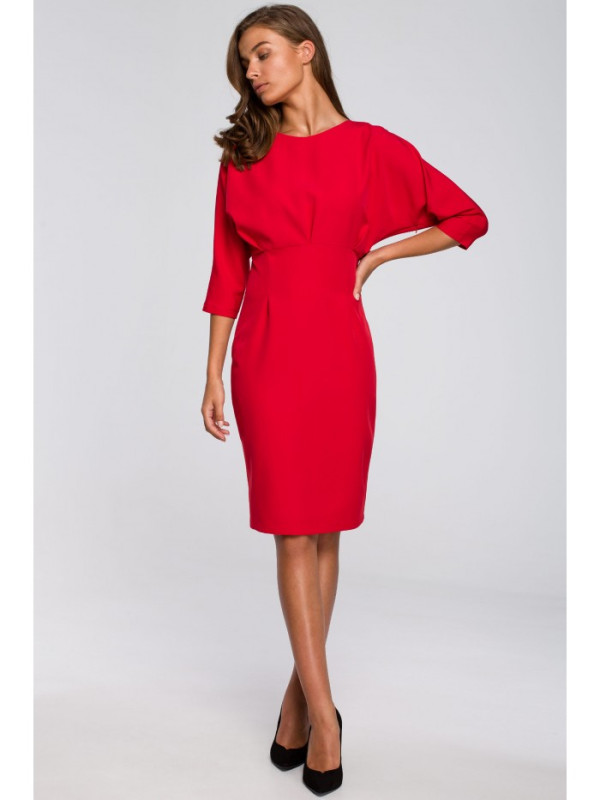 S242 Bat sleeve dress - red