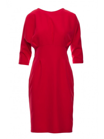 S242 Bat sleeve dress - red