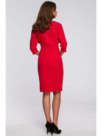 S242 Bat sleeve dress - red