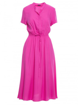 S366 Viskozinė suknelė su raišteliu liemenyje - alyvinė