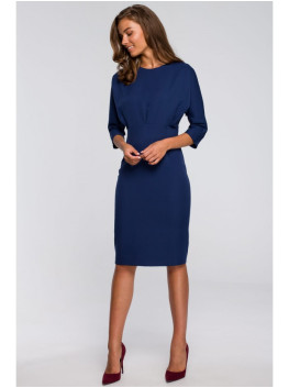 S242 Bat sleeve dress - navy blue