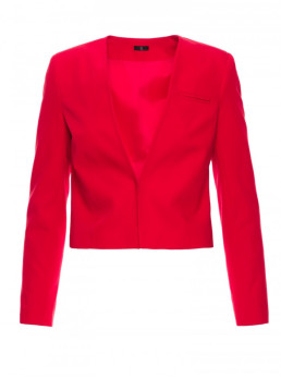 S368 Sutrumpintas švarkas atvira priekine dalimi - raudona