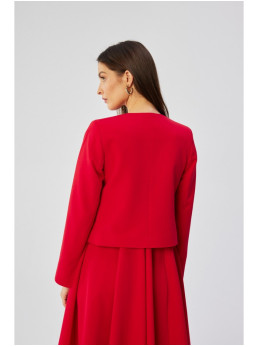 S368 Sutrumpintas švarkas atvira priekine dalimi - raudona