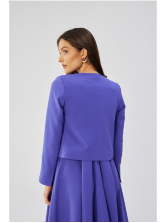 S368 Trumpas violetinis švarkelis be užsegimo - violetinė