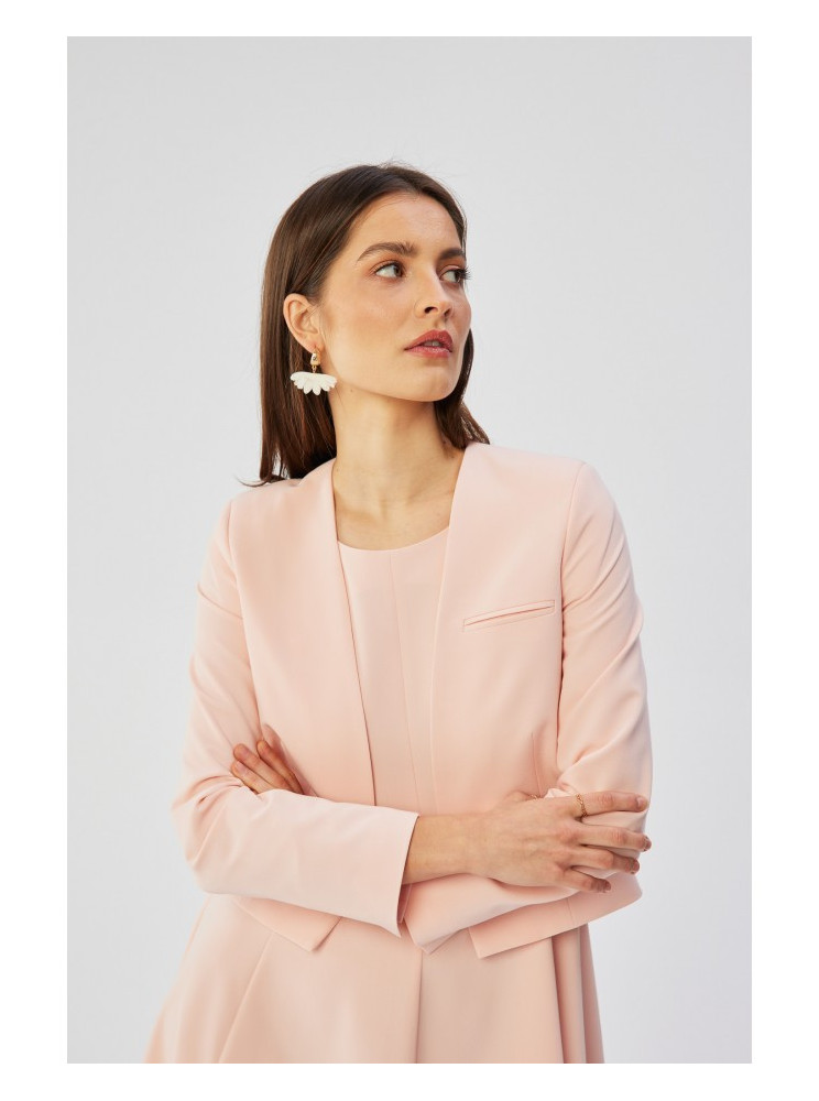 S368 Trumpas švarkelis be užsegimo - pudros