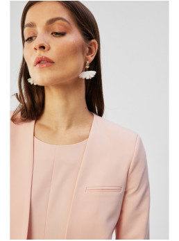 S368 Trumpas švarkelis be užsegimo - pudros