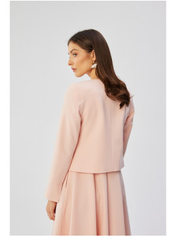 S368 Trumpas švarkelis be užsegimo - pudros