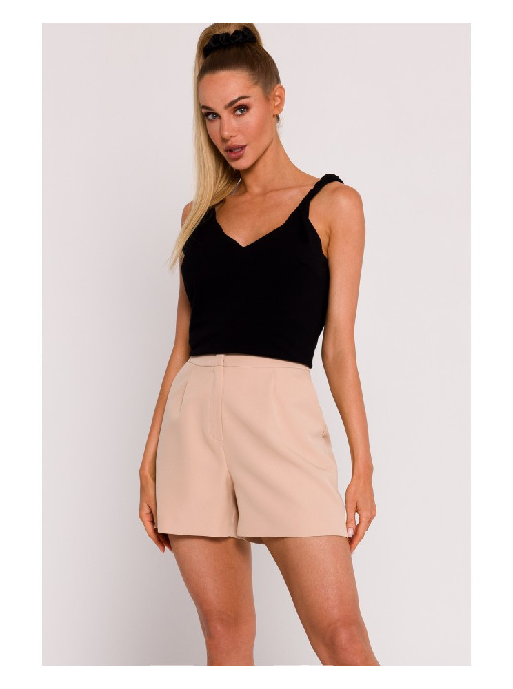 M775 Šortai su klostėmis - smėlio