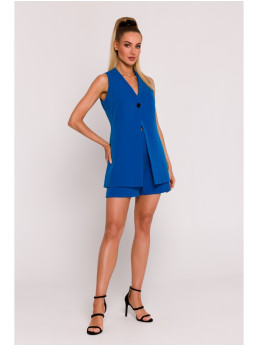 M776 Vienasagė palaidinė-švarkas be rankovių - mėlyna