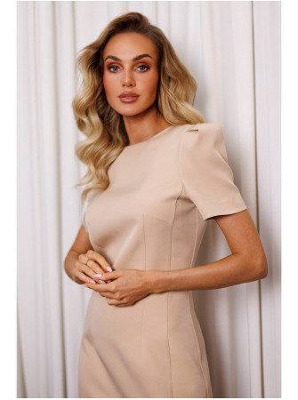 M777 Mini suknelė su paaukštintais pečiais - smėlio