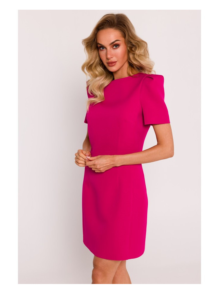 M777 Mini suknelė su paaukštintais pečiais - fuksijos