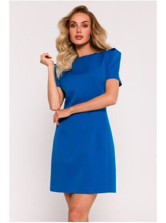 M777 Mini suknelė su paminkštintais pečiais - mėlyna