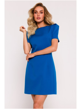 M777 Mini suknelė su paminkštintais pečiais - mėlyna