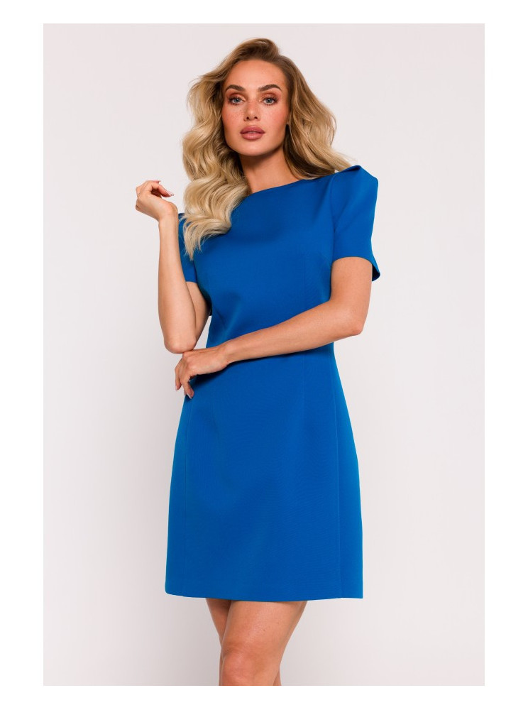 M777 Mini suknelė su paminkštintais pečiais - mėlyna