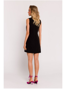 M778 Suknelė be rankovių su iškirpimais - juoda