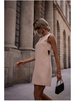 M778 Smėlio spalvos suknelė be rankovių su iškirpimais - smėlio