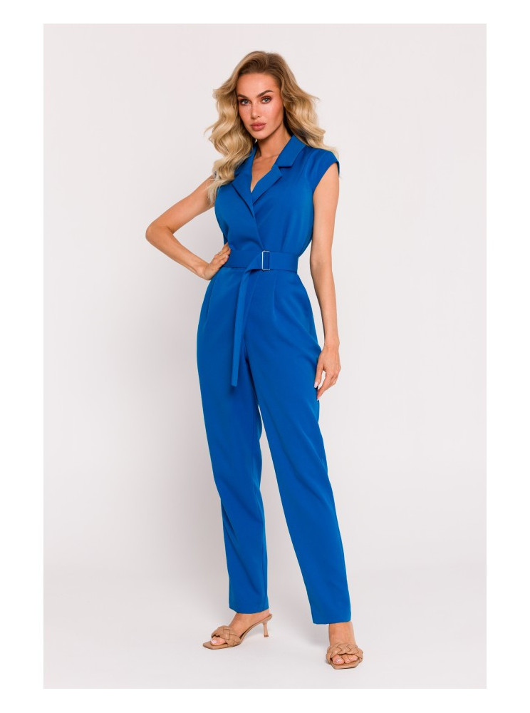 M780 Asimetriško dizaino kombinezonas - mėlyna