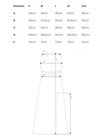 M781 Šifono ilga suknelė su skeltuku - modelis 2 - spalva