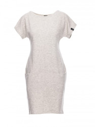 B050 Midi dress with in-seam pockets - light grey