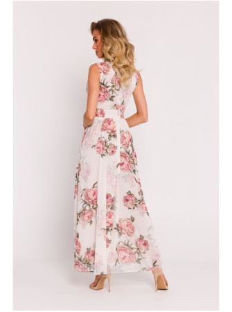 M781 Šifoninė ilga suknelė su skeltuku – 2 modelis - spalva