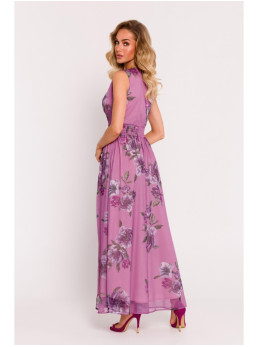 M781 Šifono ilga suknelė su skeltuku – 3 modelis - spalva