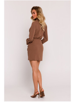 M783 Mini suknelė su apykakle - šokolado