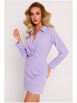 M783 Mini suknelė su apykakle - violetinė