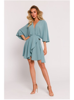 M785 Plazdančio silueto mini suknelė - agave