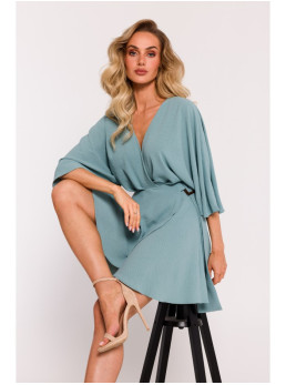 M785 Plazdančio silueto mini suknelė - agave