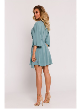 M785 Plazdančio silueto mini suknelė - agave