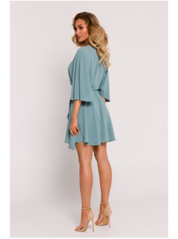 M785 Plazdančio silueto mini suknelė - agave