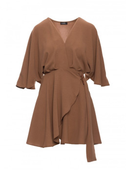 M785 Klėšinė mini suknelė - šokolado