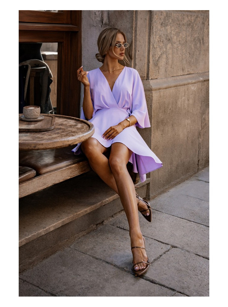 M785 Klėšinė mini suknelė - violetinė