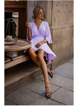 M785 Klėšinė mini suknelė - violetinė