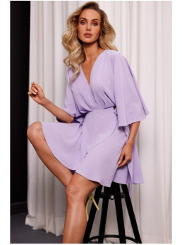 M785 Trapecijos formos mini suknelė - violetinė