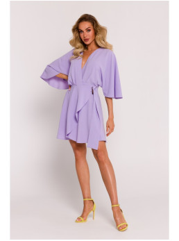 M785 Trapecijos formos mini suknelė - violetinė