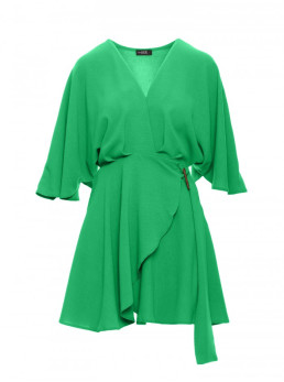 M785 Plazdančio silueto mini suknelė - žalia