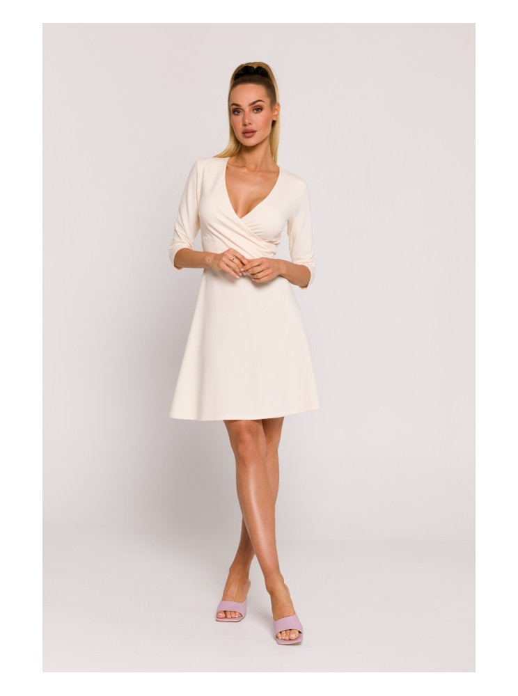 M786 Pūsta mini suknelė - kreminė