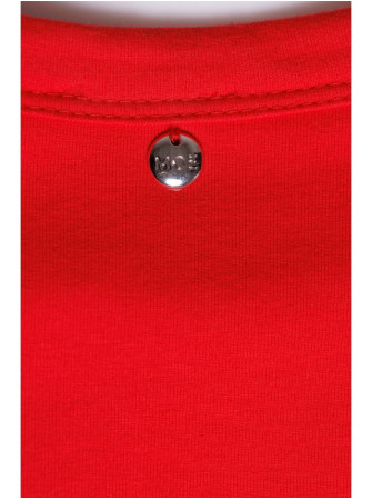 M787 Raštuota suknelė su iškirptėmis kojoms - raudona