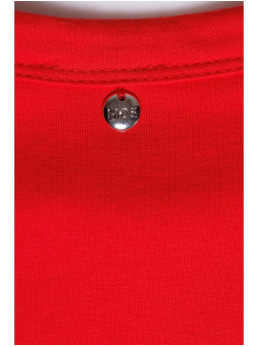 M787 Raštuota suknelė su iškirpimais kojoms - raudona