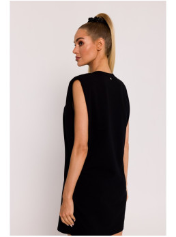 M789 Mini suknelė su paaukštintais pečiais - juoda