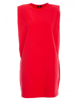 M789 Mini suknelė su paaukštintais pečiais - raudona