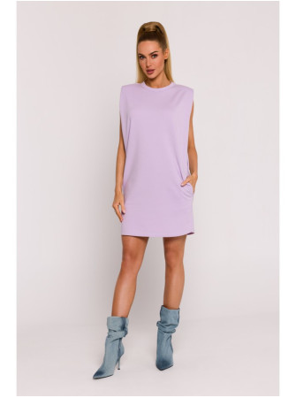 M789 Mini suknelė su paaukštintais pečiais - violetinė
